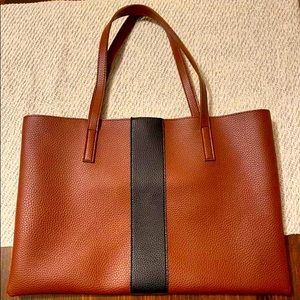 Tote, new never used. Tan with black stripe